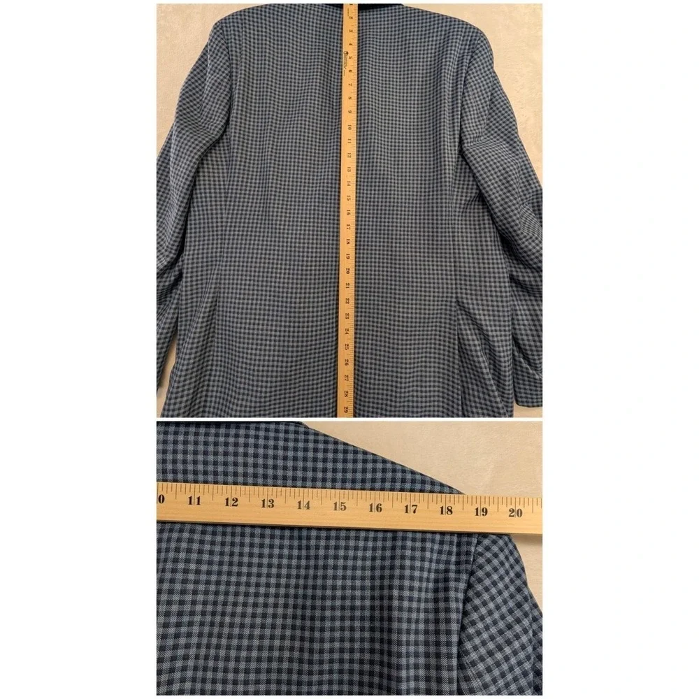 Michael‎ Kors Sport Coat Blazer Mens 44L Blue Check Two Button Double Vent